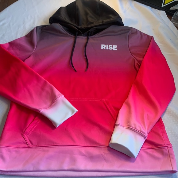 Source Unknown Tops - (2 for $20) Pink Sunburst Rise Hoodie Womens Medium 100% Polyester Sweatshirt